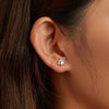 S925 Sterling Silver Color Zircon Cute Claw Ear Stud Women Earrings