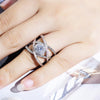 Rose Gold-plated Color Separation Ring Creative Cross Zircon Engagement Ring(10)