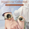 1pair OLEVS 5563 Couple Luminous Waterproof Quartz Watch(Black + Gold)