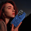 For Samsung Galaxy S25 Ultra 5G Lens Holder MagSafe Phone Case(Blue)