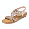 Bohemia Summer Women Crystal Flat Sandals, Shoe Size:36(Pink)