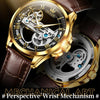 OLEVS 6661 Men Fashion Luminous Waterproof Mechanical Watch(Black + Gold)