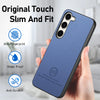 For Samsung Galaxy S21+ 5G Twill Fabric Leather Skin Back Phone Case(Blue)