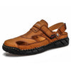 SY-71713 Brown Cowhide Two Wear Outdoor Casual Men Slippers(38)