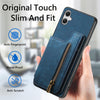 For Samsung Galaxy A04 4G Retro Leather Zipper Wallet Back Phone Case(Blue)
