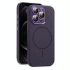 For iPhone 12 Pro Max AG Fine Hole Liquid Silicone MagSafe Magnetic Phone Case(Dark Purple)