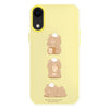 For iPhone XR Skin Feeling Jelly TPU Hybrid PC Phone Case(Bread Bear Yellow)