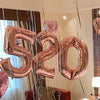 2 PCS 40 Inch Aluminium Foil Number Balloons Birthday Wedding Engagement Party Decor Kids Ball Supplies(6-Rose red)