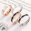 Simple Black White Epoxy Couple Ring Women Titanium Steel Ring Jewelry, Size: US Size 3(Black Glue Rose Gold)