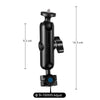 9cm Connecting Rod 20mm Ball Head Motorcycle Rearview Mirror Fixed Mount Holder with Tripod Adapter & Screw for GoPro, Insta360, DJI and Other Action Cameras(Black)