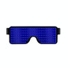 Night Club Bar Disco LED Light Emitting Glasses Festival Party USB Charging Shutter Dynamic Flash Glasses (Blue)