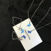 10pcs / Set Butterfly Charms Earrings Necklace Bracelet Accessories DIY Material(Black Blue)