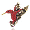 Inlaid Bee Bird Brooch Personality Clothing Pins Scarf Buckle(Red Diamond)