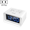 LED Digital Bedroom Alarm Clock With USB Charging Port Clock Radio Temperature Electronic Platform Clock, Specification: US Plug(White)