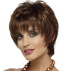 WIG-155 Ladies Short Curly Wig High Temperature Silk Chemical Fiber Headgear(Brown)