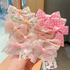 10pcs /Set  Big Bow Flower Elastic Hairbands Children Girls Sweet Hair Ties, Style: Cherry Series