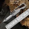Multifunctional Titanium Keychain Outdoor Portable Defense Mini Folding Knife, Style: With 2 Titanium Ring
