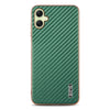For Samsung Galaxy A06 4G AZNS Electroplated Edge Carbon Fiber Texture Phone Case(Green)