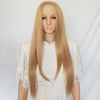 Female Mid-length Straight Hair Golden Rose Mesh Synthetic Wig