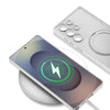 For Samsung Galaxy S23 Ultra 5G Frosted Skin-feel Magnetic Rotating Holder Phone Case, Not Included Pen(Silver)