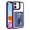 For iPhone 11 Electroplated Card Bag Acrylic Hybrid TPU Phone Case(Purple)