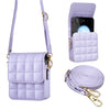 For Samsung Galaxy Z Flip6 BFB04 Plaid Crossbody Fold Phone Bag(Purple)