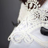 Halloween Masquerade Party Dance  Sexy Lady Lace Cat King Mask(White)