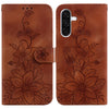 For Samsung Galaxy A26 5G Lily Embossed Leather Phone Case(Brown)
