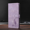 For Samsung Galaxy A24 4G Skin Feel Embossed Feather Leather Phone Case(Purple)