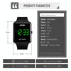 SKMEI 1541 Fashion Led Watch Square Couple Model Waterproof Electronic Watch Silicone Watch(Black)