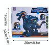 Electric Mechanical Dinosaur Toy Simulation Animal Toy Multifunctional Sound And Light Toy, Style: No Spray-Gray