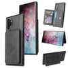 For Samsung Galaxy Note10+ Calf Texture Magnetic Card Bag PU Phone Case(Black)