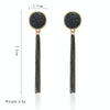 Fashion Black Rhinestone Long Drop Earrings For Women Jewelry(BLACK)