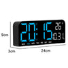 LED Screen Digital Display Desktop Alarm Clock Multifunctional Decoration Wall Clock(Red)