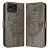 For Asus Zenfone 11 Ultra Embossed Butterfly Leather Phone Case(Grey)