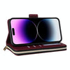 For iPhone 14 Pro Max Nine-card Slots Zipper Wallet Bag Leather Phone Case(Wine Red)