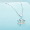 S925 Sterling Silver Platinum Plated Lotus Flower Necklace for Women(SCN520)