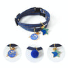 Cowboy Cat & Dog Collar with Bell, Denim, S 16-32cm