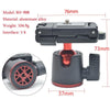 BH-908 Mini Desktop Aluminum Alloy Tripod Mini Ball Head 360 Degree Pan 90 Degree Tilt Tripod