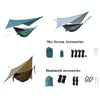 Outdoor Camping Sunshade + Anti-Mosquito Hammock Set Parachute Fabric Net Yarn Anti-Mosquito Hammock(Camel)