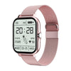 GT20 1.69 inch TFT Screen IP67 Waterproof Smart Watch, Support Music Control / Bluetooth Call / Heart Rate Monitoring / Blood Pressure Monitoring, Style:Steel Strap(Pink)