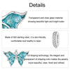 S925 Sterling Silver Platinum Plated Butterfly DIY Pendant Beads(BSC982)