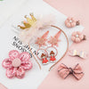 Cute Hair Accessories for Girls Mesh Bowknot Crown Headband Hair Accessories Set(Pink)