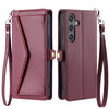 For Samsung Galaxy A36 Wallet Multi-card Slot Leather Phone Case with Lanyard(Wine Red)