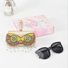 Cute Quirky PU Sunglasses Case Portable Glasses Bag with Hanging Buckle, Color: Diamond Flower Ring Gold