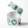 10 PCS Round Cartoon Animal Stickers Cute Hand-Made Sealing Stickers, Size: 25mm 500 / Rolls(C93)