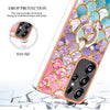 For Samsung Galaxy S25 Ultra 5G Electroplating Pattern IMD TPU Shockproof Case with Rhinestone Ring Holder(Colorful Scales)