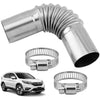 Car Parking Heater 13cm Elbow Stainless Steel Threaded Exhaust Tube Connector(Silver)