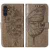 For Samsung Galaxy A24 4G Embossed Butterfly Leather Phone Case(Grey)