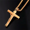 10 PCS Men Vintage Stainless Steel Cross Jesus Pendant Necklace(Cross chain-Silver)